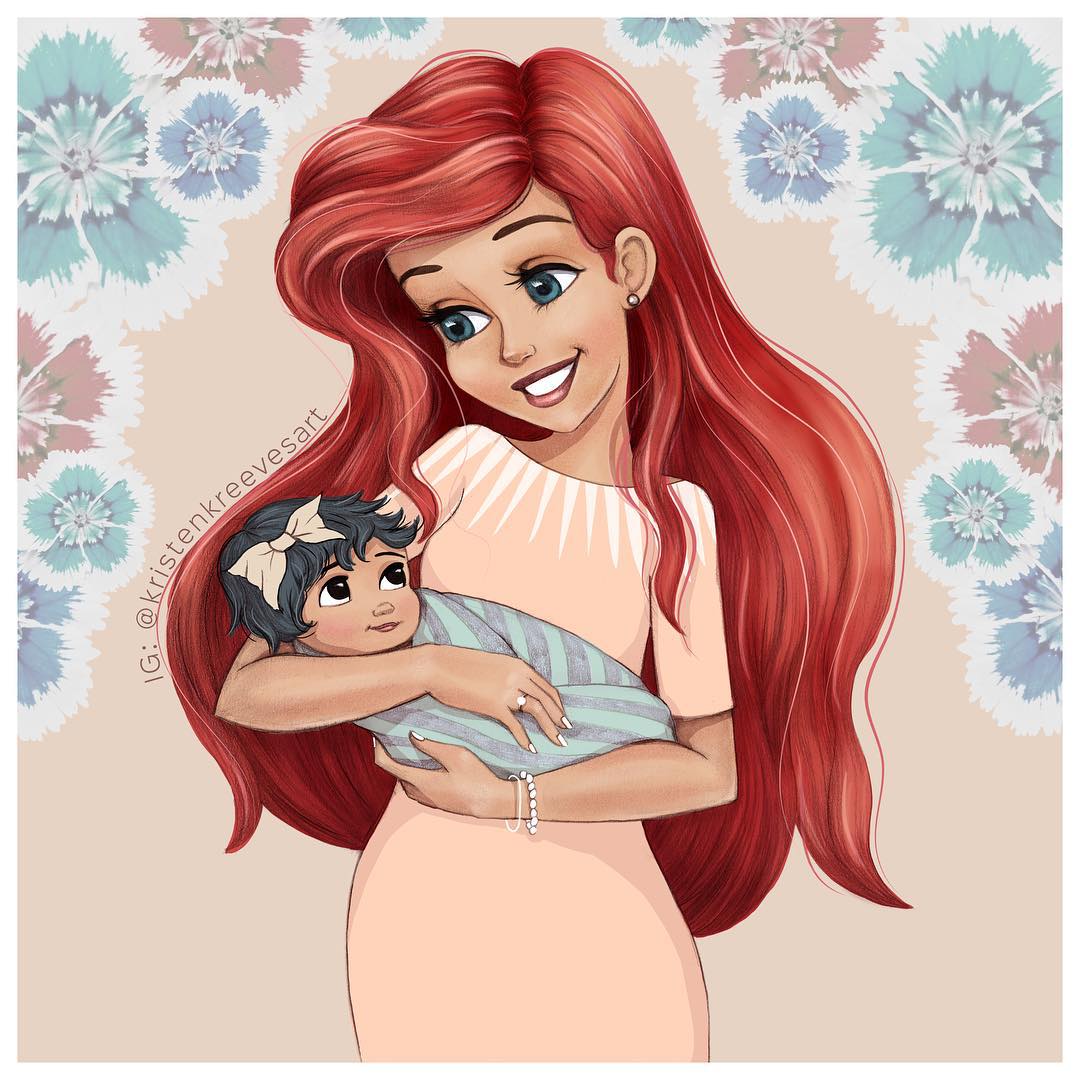 Δείτε Πως θα ήταν οι Πριγκίπισσες της Disney, ως Νέες Μητέρες. Η Ραπουνζέλ, είναι Μοναδική! - Εικόνα2